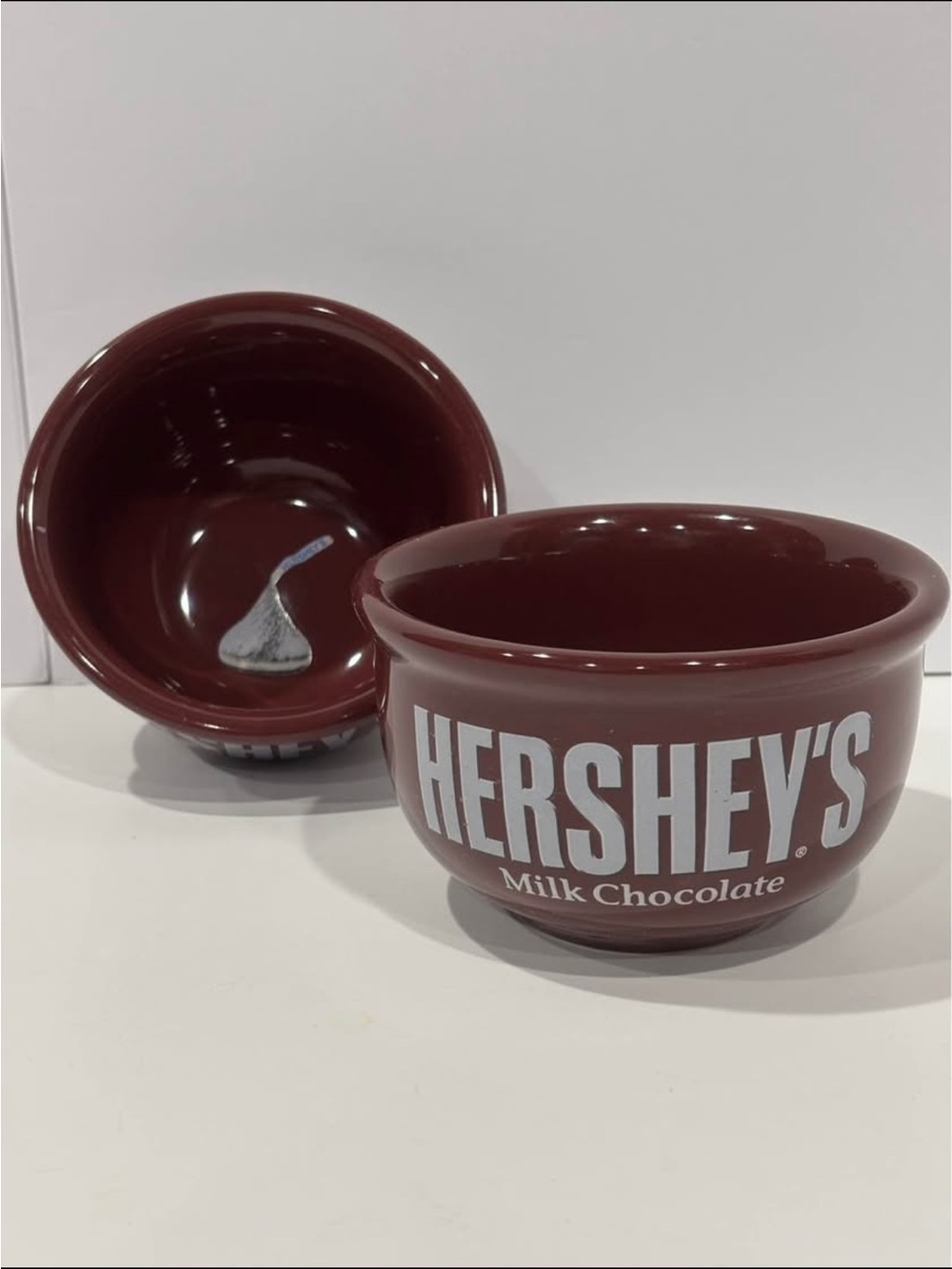 Vintage Ceramic Hershey's Milk Chocolate Ice Cream Dessert Cereal Bowls